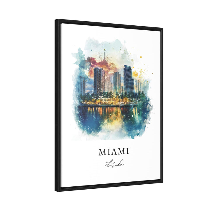 Miami FL Wall Art, Miami Print, Miami Watercolor Art, Miami Florida Art Gift, Miami