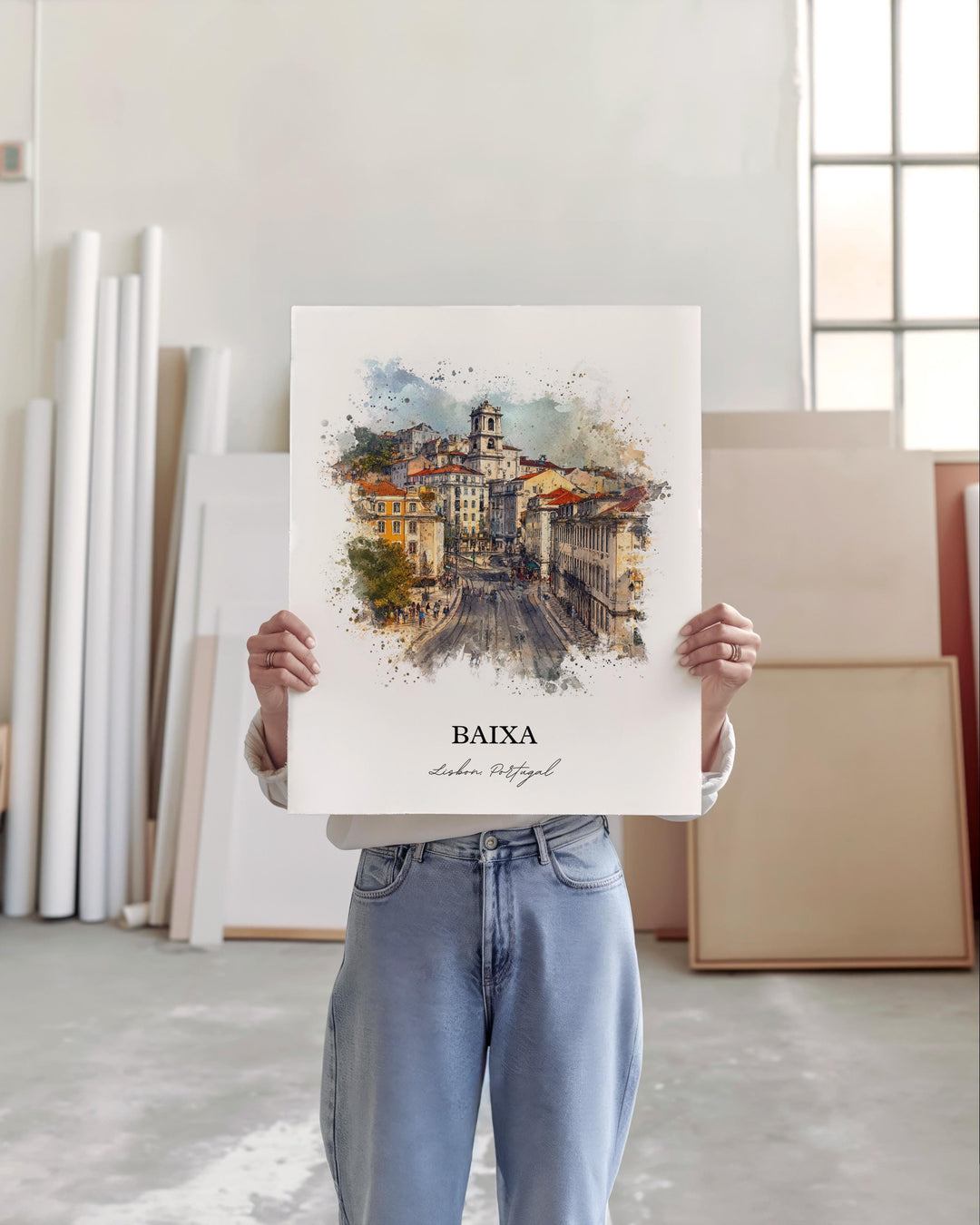 Baixa, Portugal – Watercolor Art Print