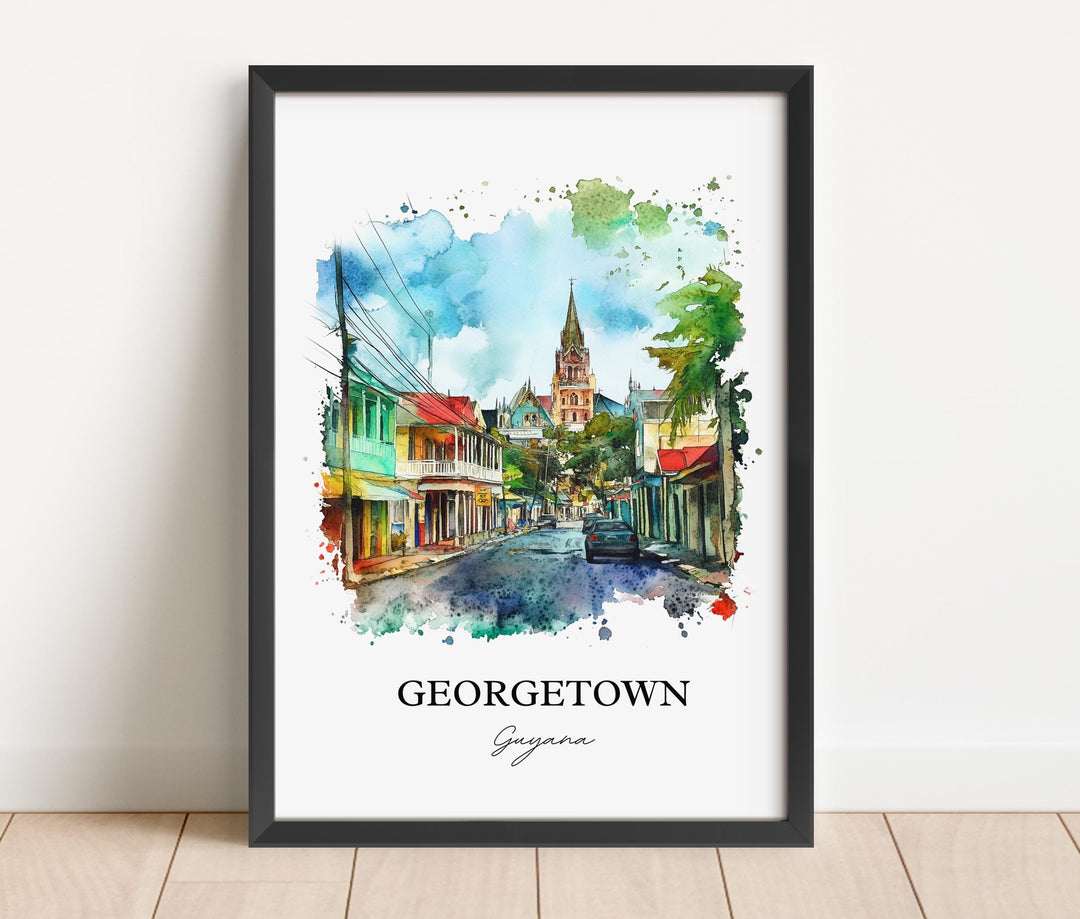 Georgetown, Guyana – Watercolor Art Print