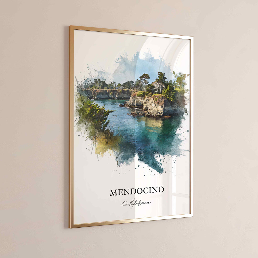 Mendocino, California – Watercolor Art Print