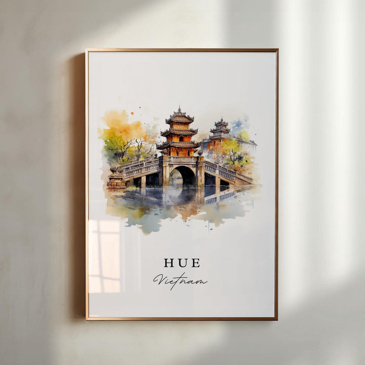 Hue Vietnam wall art - Vietnam, Hue poster, Hue Vietnam Wedding gift, Hue Birthday present, Custom Text, Personalized Gift