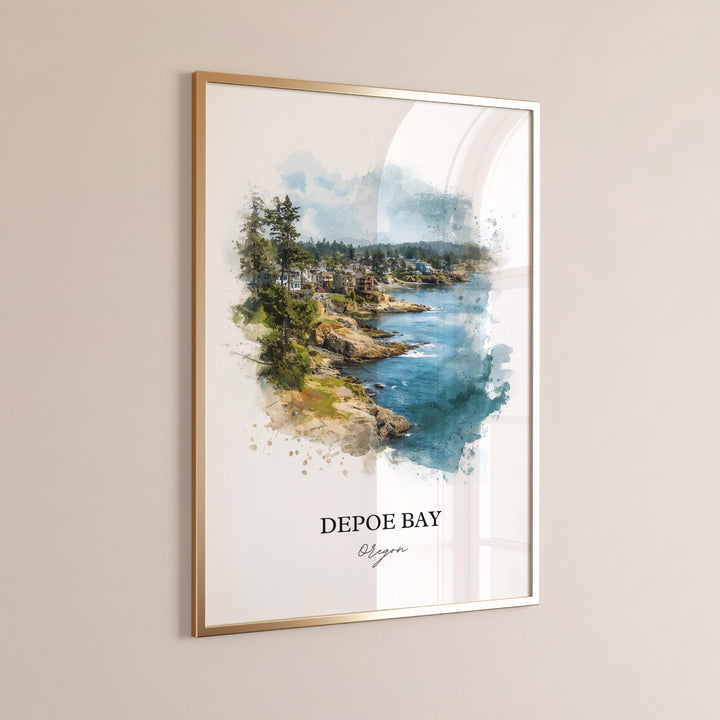 Depoe Bay, Oregon – Watercolor Art Print