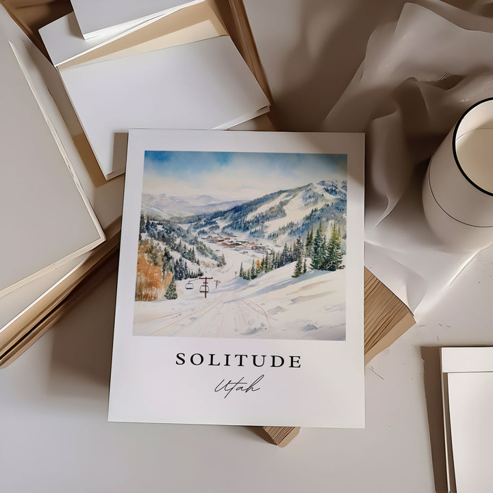 Solitude Utah wall art - Utah, Solitude poster print, Solitude Wedding gift, Birthday present, Custom Text, Perfect Gift