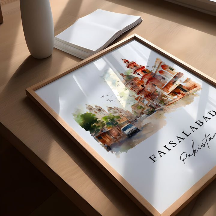 Faisalabad Pakistan wall art - Pakistan, Faisalabad poster print, Faisalabad Wedding gift, Birthday present, Custom Text, Perfect Gift