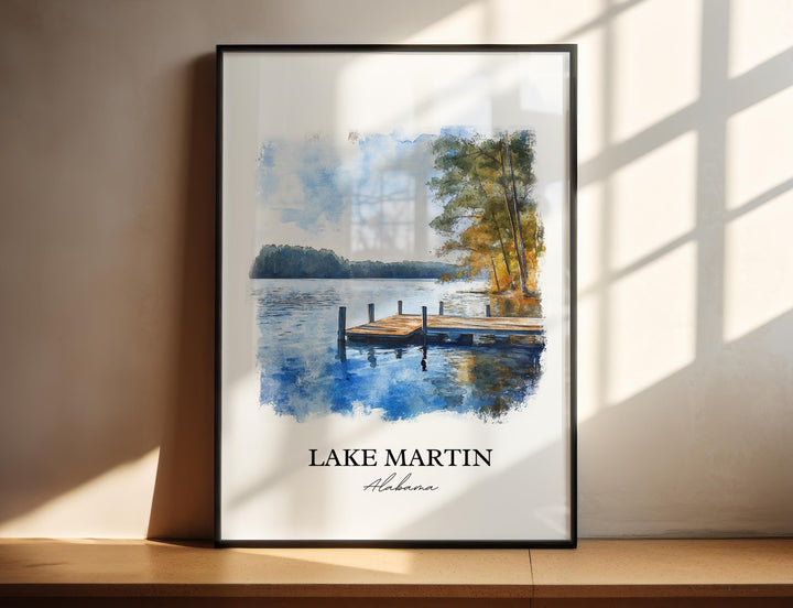 Lake Martin, Alabama – Watercolor Art Print