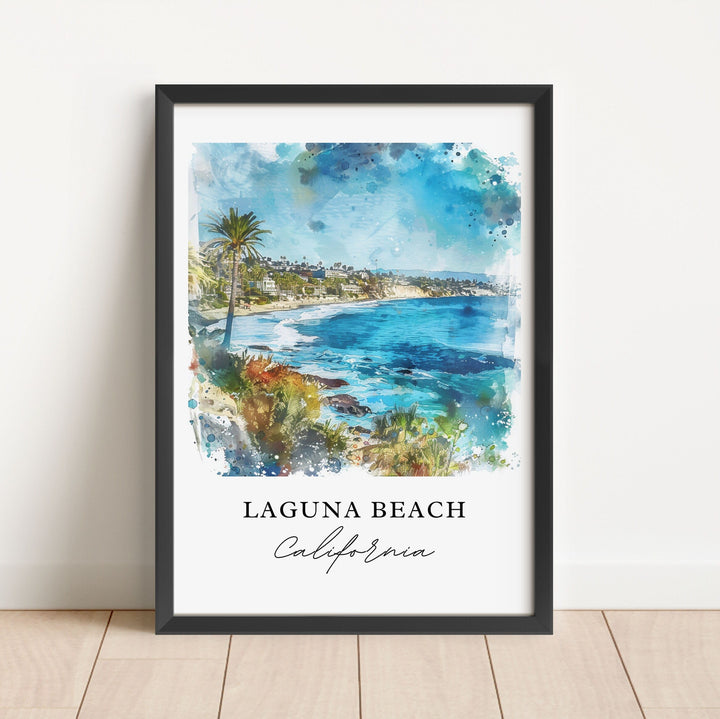 Laguna Beach Wall Art, Laguna Beach Print, Laguna Beach Watercolor, Laguna Beach CA Gift,