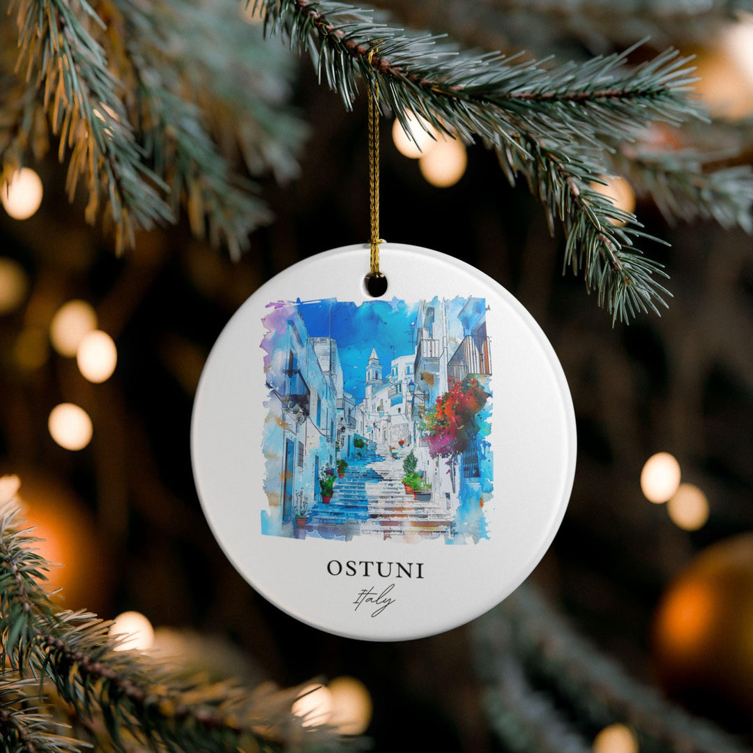 Ostuni Italy Ornament: Unique Ostuni Souvenir, Ostuni Xmas Decor, and Authentic Ostuni Italy Gift