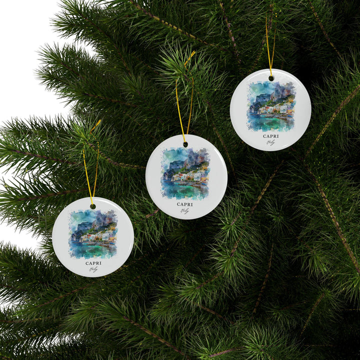 Capri Italy Ornament: Unique Capri Souvenir, Capri Italia Decor, and Authentic Capri Christmas Gift