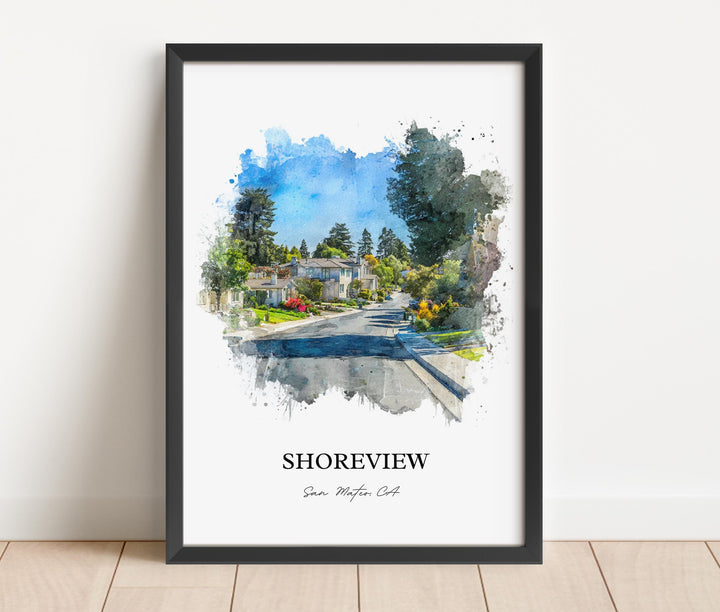 Shoreview, California – Watercolor Art Print