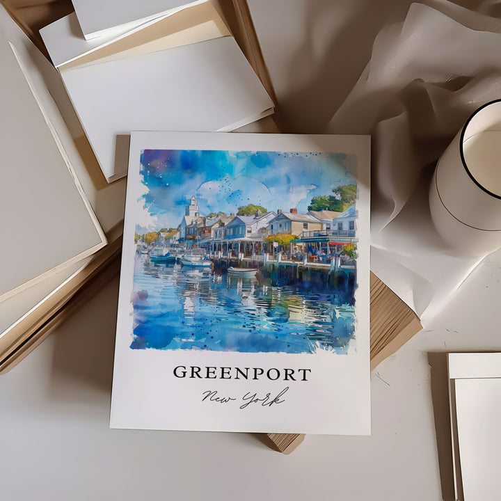 Greenport, USA – Watercolor Art Print