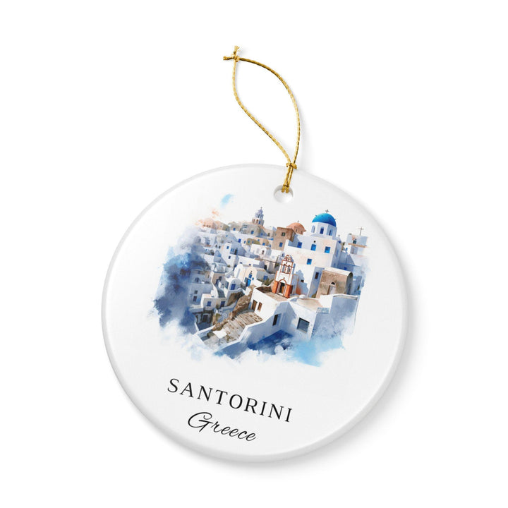 Santorini, Greece Ornament: Unique Santorini Souvenir, Greece Xmas Decor, and Authentic Santorini Gift