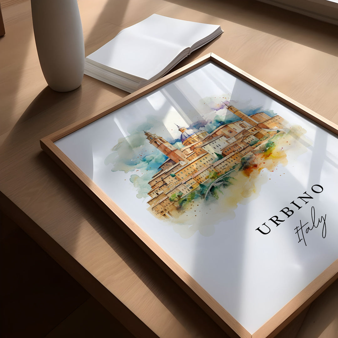 Urbino Italy wall art - Italy, Urbino IT print, Urbino Italia Wedding gift, Urbino Birthday present, Custom Text, Perfect Gift