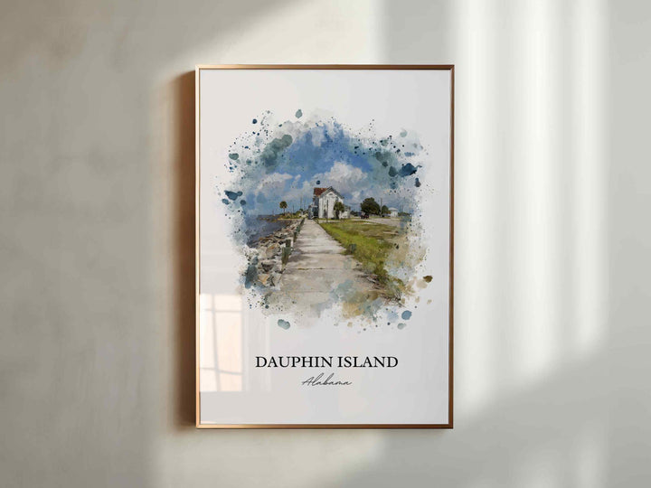 Dauphin Island, Alabama – Watercolor Art Print
