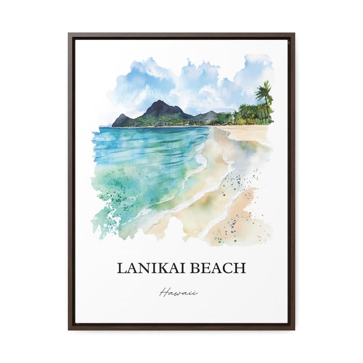 Lanikai Beach Wall Art, Kailua Print, Mokulua Islands Watercolor Art, Lanikai Beach Gift, Travel Print, Travel Poster, Housewarming Gift