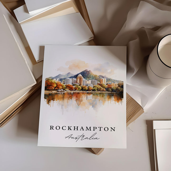 Rockhampton wall art - Queensland, Rockhampton Citiy Print, Rockhampton Wedding gift, Birthday present, Custom Text, Personalized Gift