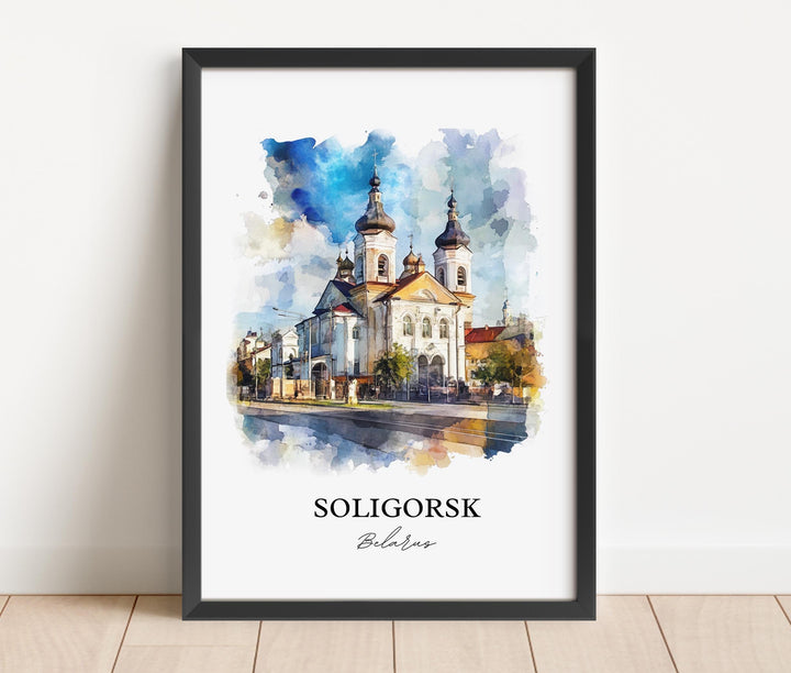 Soligorsk, Belarus – Watercolor Art Print
