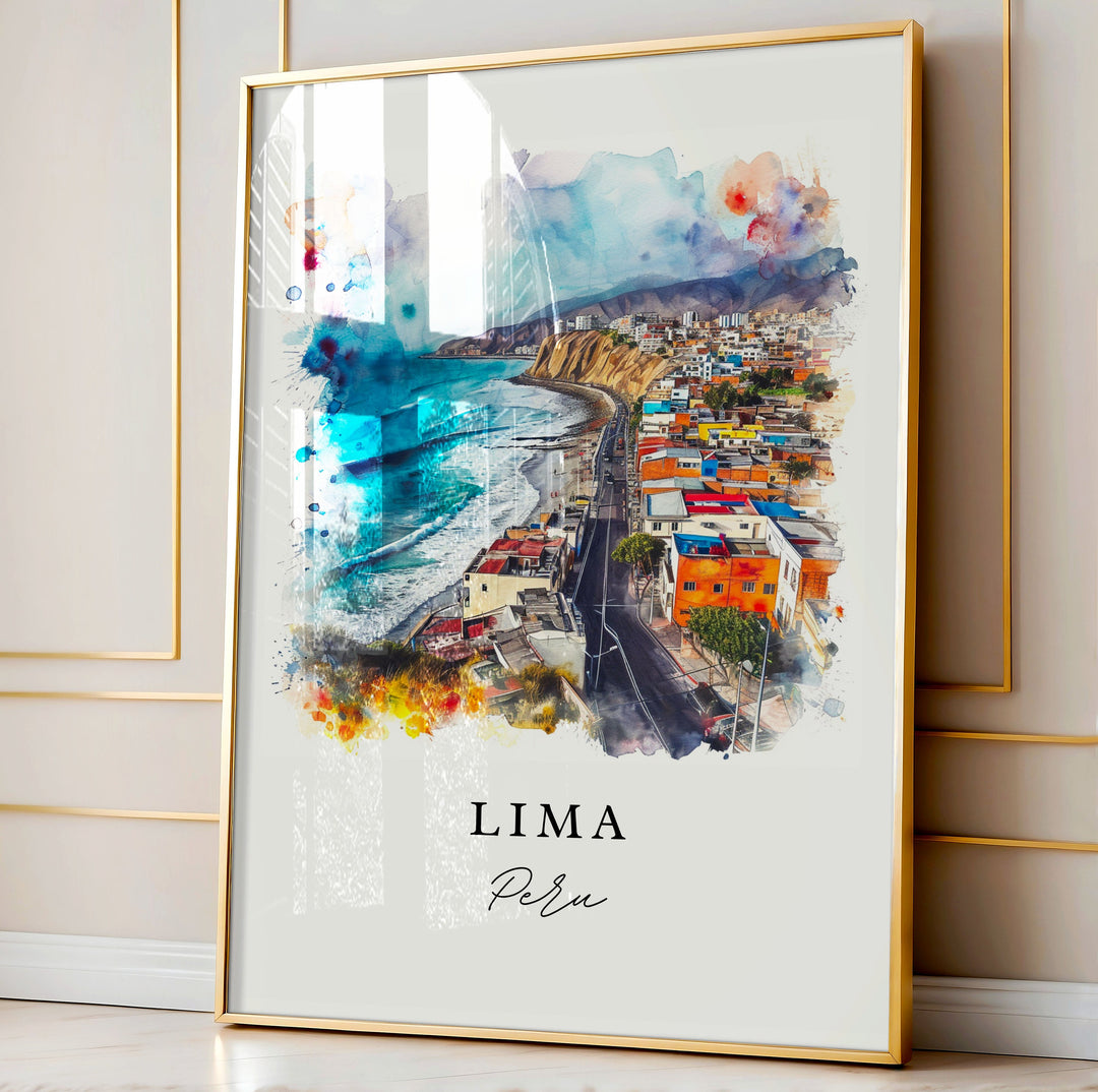 Lima Peru wall art - Peru, Lima print, Lima Wedding gift, Lima Peru Birthday present, Custom Text, Perfect Gift