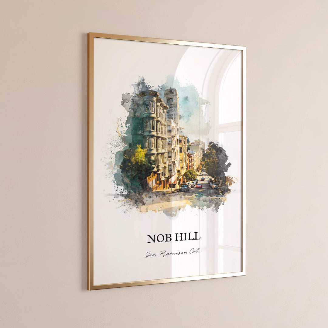 Nob Hill, California – Watercolor Art Print