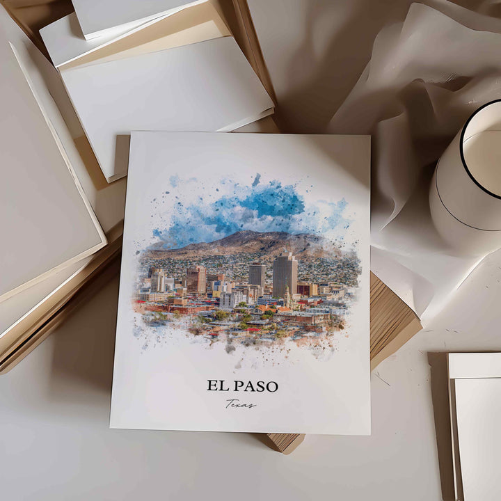 El Paso, Texas – Watercolor Art Print