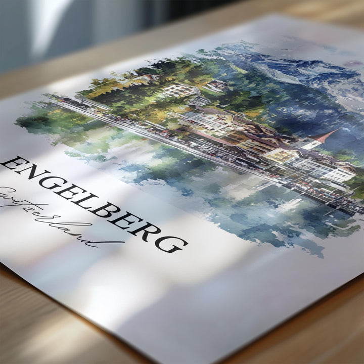 Engelberg Travel Print Wall Art Engelberg Wall Hanging Home Décor Switzerland Gift Art Lovers Switzerland Art Lover Gift Engelberg Poster