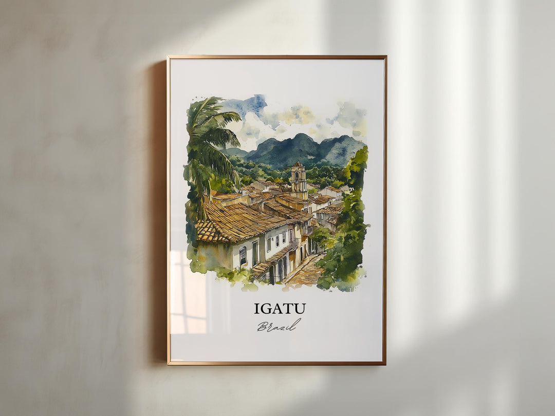 Igatu Brazil Wall Art, Igatu Ruins Print, Brazil Watercolor Art, Igatu Brazil Gift, Travel Print, Travel Poster, Housewarming Gift
