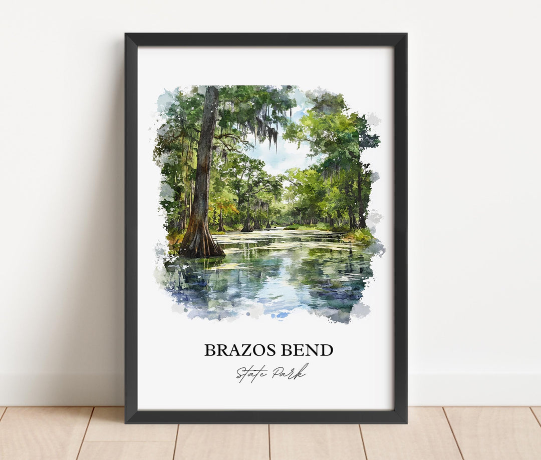 Brazos Bend State Park Art, Fort Bend County TX Print, Texas Artwork, Brazos Bend Gift, Travel Print, Travel Poster, Housewarming Gift