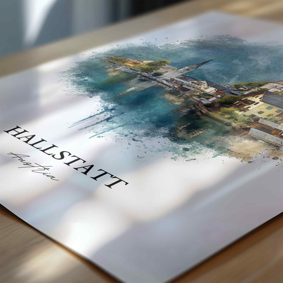 Hallstatt, Austria – Watercolor Art Print