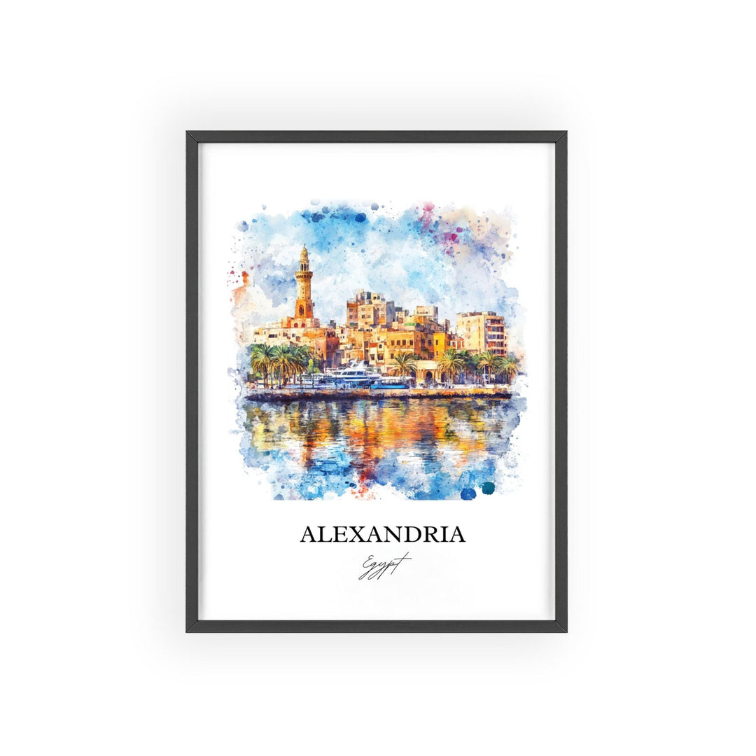 Alexandria Egypt Wall Art, Egypt Print, Egypt Watercolor Art, Alexandria Gift, Travel Print, Travel Poster, Housewarming Gift
