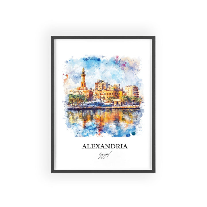 Alexandria Egypt Wall Art, Egypt Print, Egypt Watercolor Art, Alexandria Gift, Travel Print, Travel Poster, Housewarming Gift