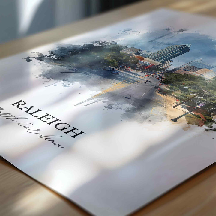 Raleigh, North Carolina – Watercolor Art Print