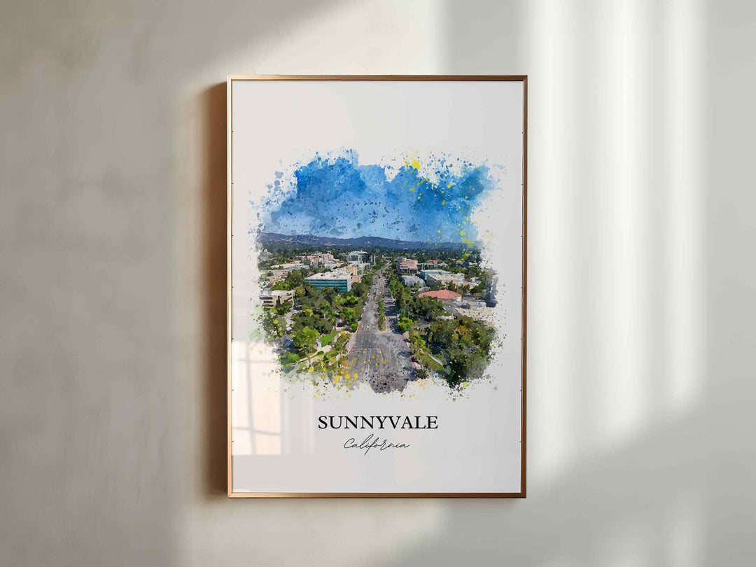 Sunnyvale, California – Watercolor Art Print