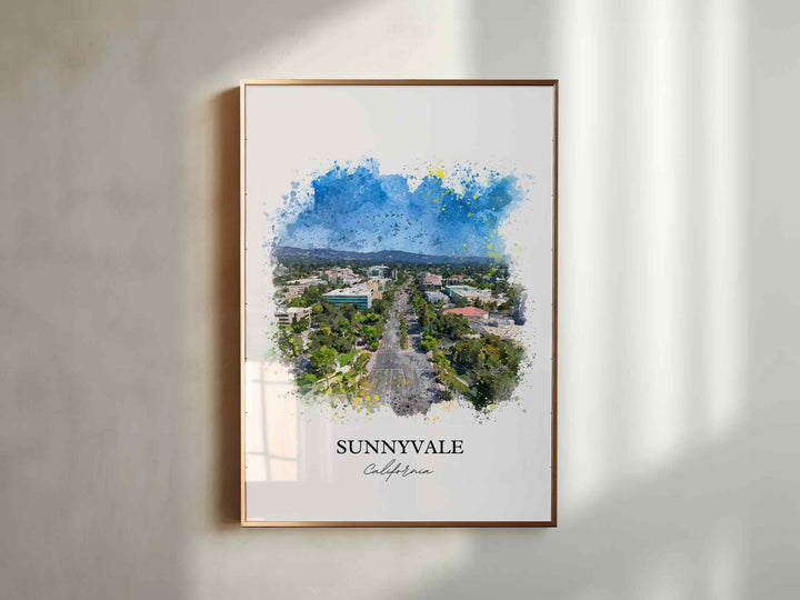 Sunnyvale, California – Watercolor Art Print