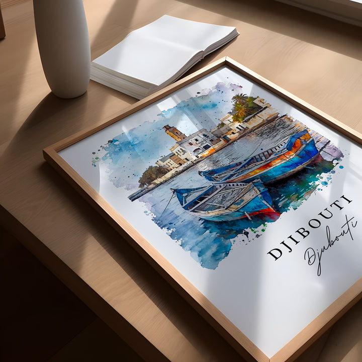 Djibouti wall art - Djibouti, Djibouti print, Djibouti Wedding gift, Djibouti City Birthday present, Custom Text, Perfect Gift