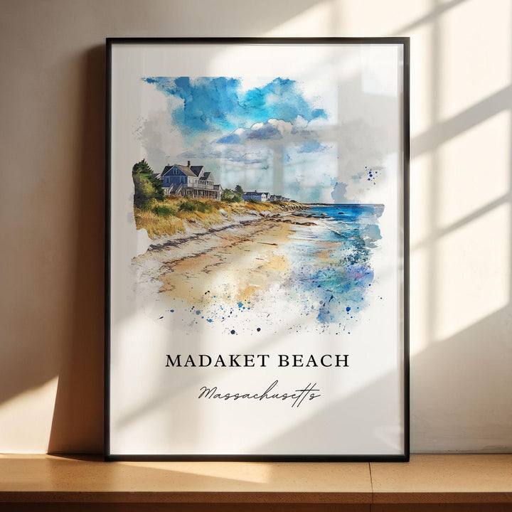Madaket Beach MA Wall Art, Madaket Beach Print, Madaket Beach Watercolor Art, Nantucket Gift, Travel Poster, Housewarming Gift