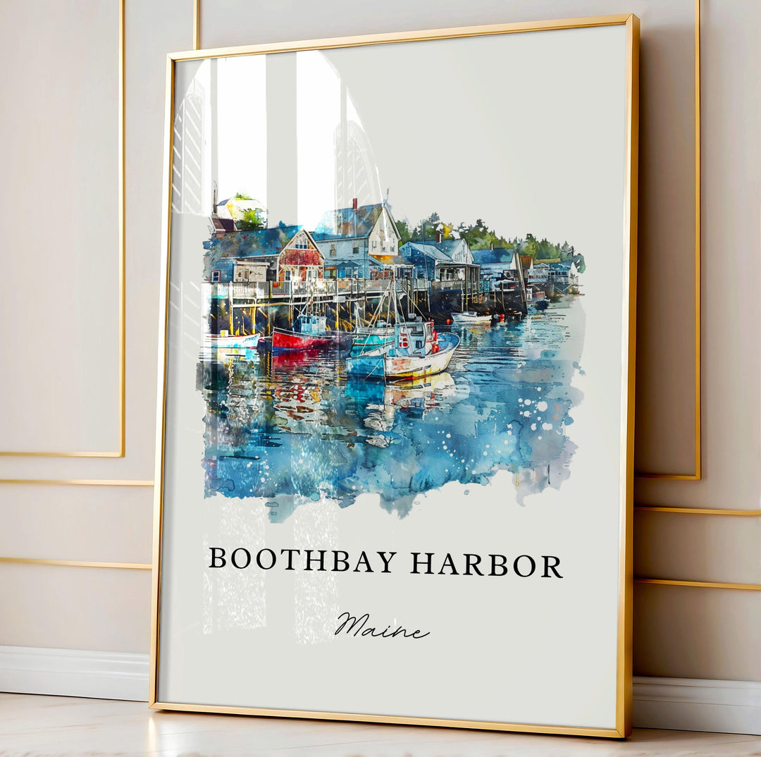 Boothbay Harbor, Maine – Watercolor Art Print