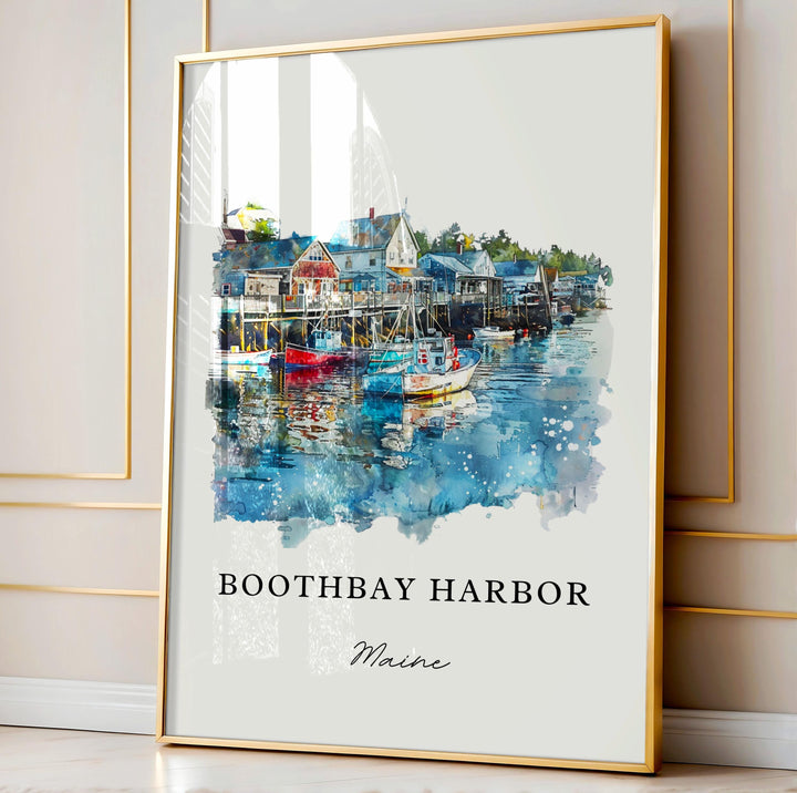 Boothbay Harbor, Maine – Watercolor Art Print
