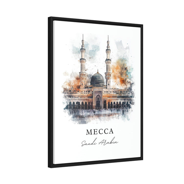 Mecca Wall Art, Mecca Print, Mecca Watercolor Art, Saudi Arabia Gift, Mecca