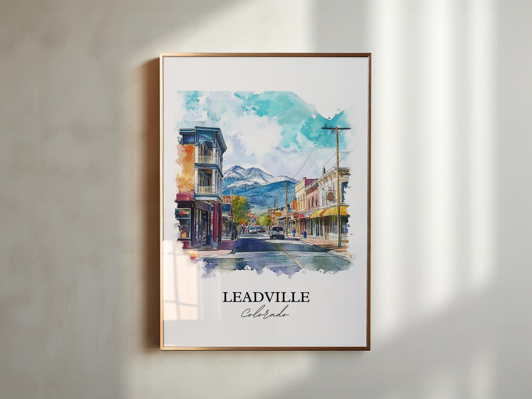 Leadville CO Wall Art, Lake County CO Print, Colorado Watercolor Art, Leadville Gift, Travel Print, Travel Poster, Housewarming Gift
