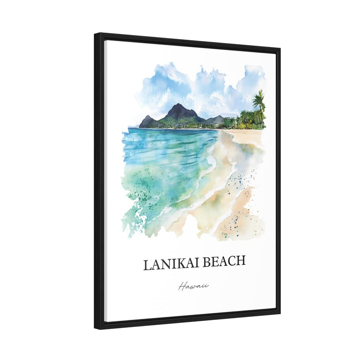 Lanikai Beach Wall Art, Kailua Print, Mokulua Islands Watercolor Art, Lanikai Beach Gift, Travel Print, Travel Poster, Housewarming Gift