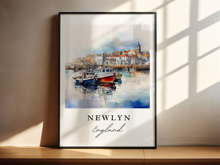 Newlyn England Wall Art, Newlyn Print, Cornwall Watercolor Art, Newlyn UK Gift,