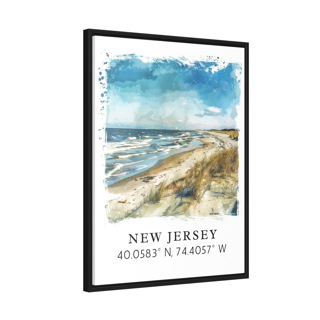New Jersey wall art - Jersey Shore print with coordinates, Framed and Unframed Options - The Perfect Gift, Personalization Available