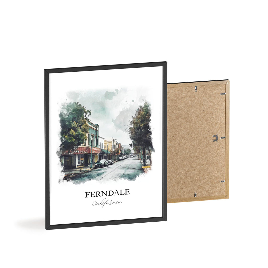 Ferndale California Wall Art, Humboldt County CA Print, Holland Watercolor, Ferndale CA Gift, Travel Print, Travel Poster, Housewarming Gift