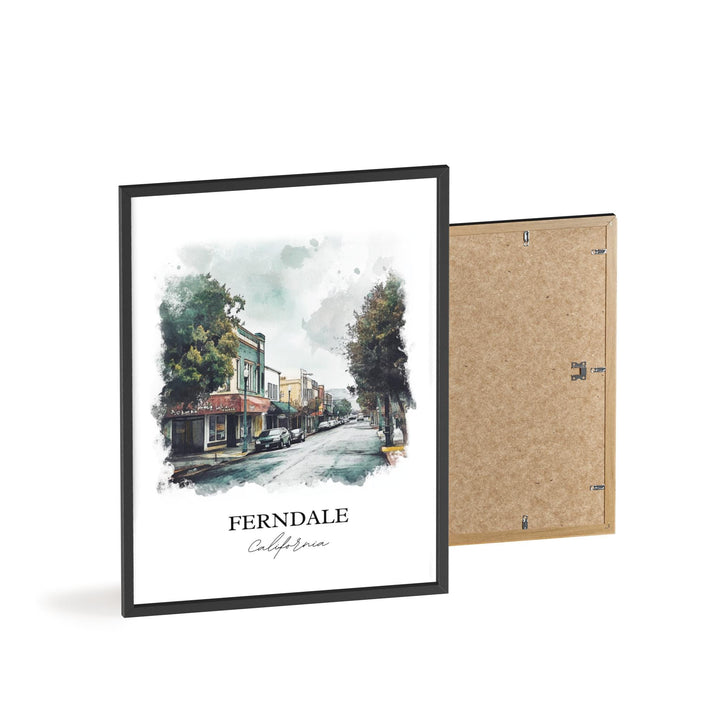 Ferndale California Wall Art, Humboldt County CA Print, Holland Watercolor, Ferndale CA Gift, Travel Print, Travel Poster, Housewarming Gift