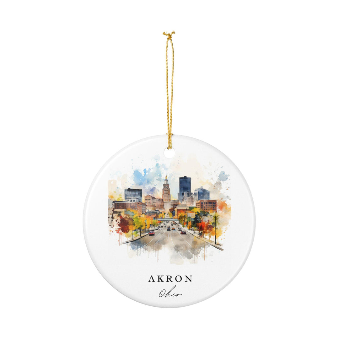 Akron Ohio Ornament: Unique Akron Ohio Souvenir, Ohio Xmas Decor, and Authentic Akron Ohio Gift