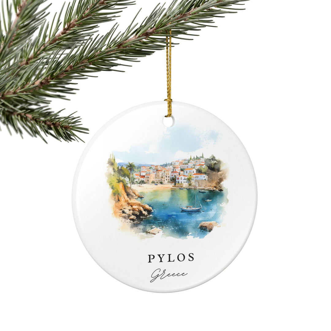 Pylos Greece Ornament: Unique Pylos Souvenir, Pylos Greece Xmas Decor, and Authentic Greece Gift
