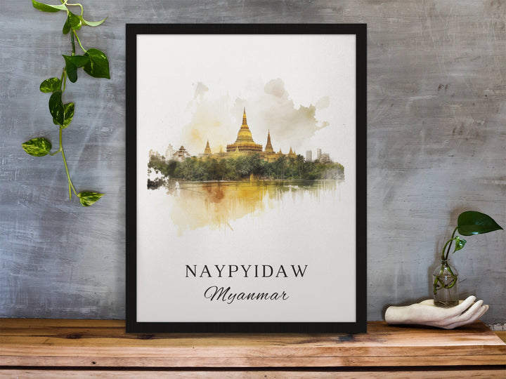 Naypyidaw Myanmar wall art - Myanmar, Naypyidaw poster, Myanmar Wedding gift, Birthday present, Custom Text, Personalised Gift