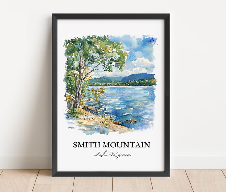 Smith Mountain Lake Art, Roanoke Region Print, Virginia Artwork, Smith Mountain Lake Gift, Travel Print, Travel Poster, Housewarming Gift
