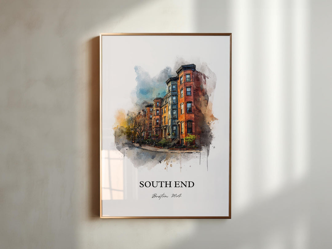 South End, Massachusetts – Watercolor Art Print