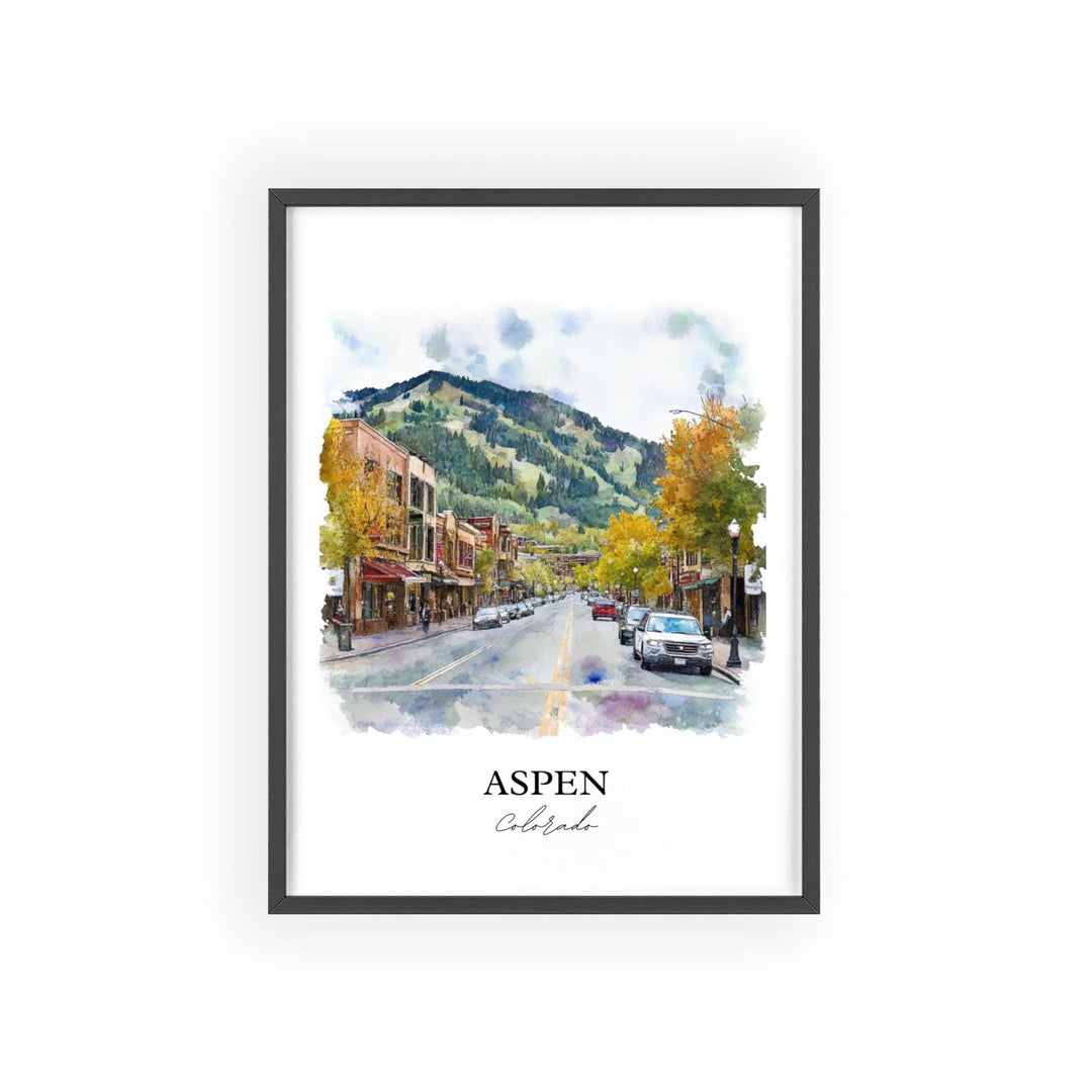 Aspen, Colorado, USA – Watercolor Art Print