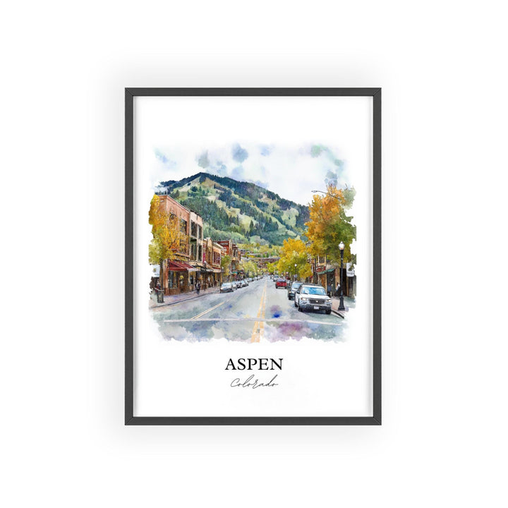 Aspen, Colorado, USA – Watercolor Art Print